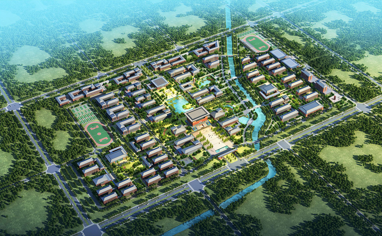 洛阳职业技术学院校园鸟瞰图