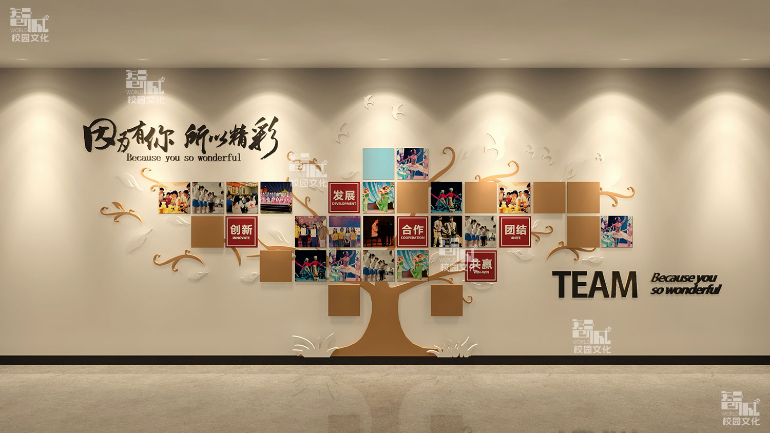 洛阳职业技术学院廊道文化设计效果图