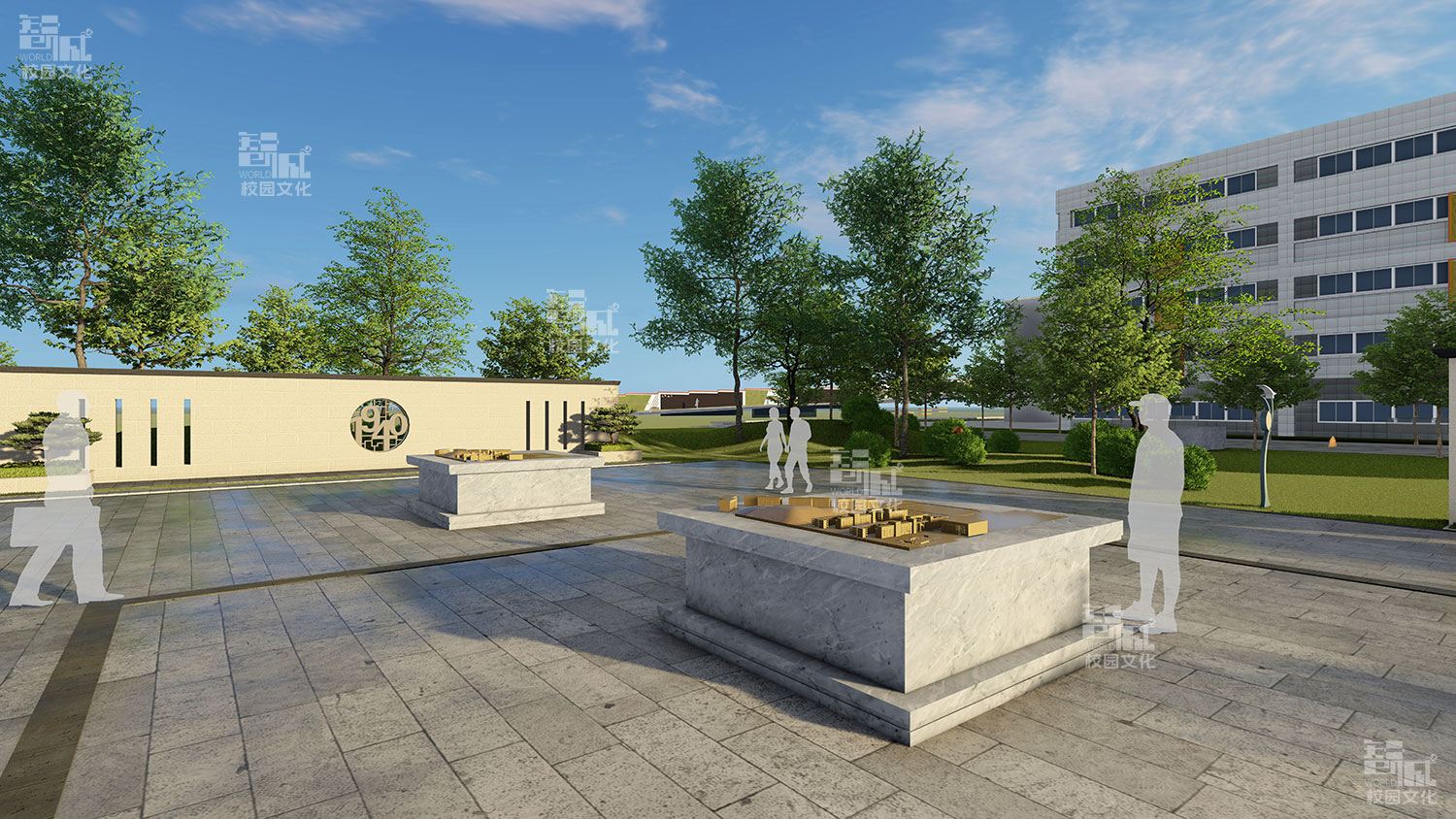 贵州省务川中学校园景观建设设计效果图