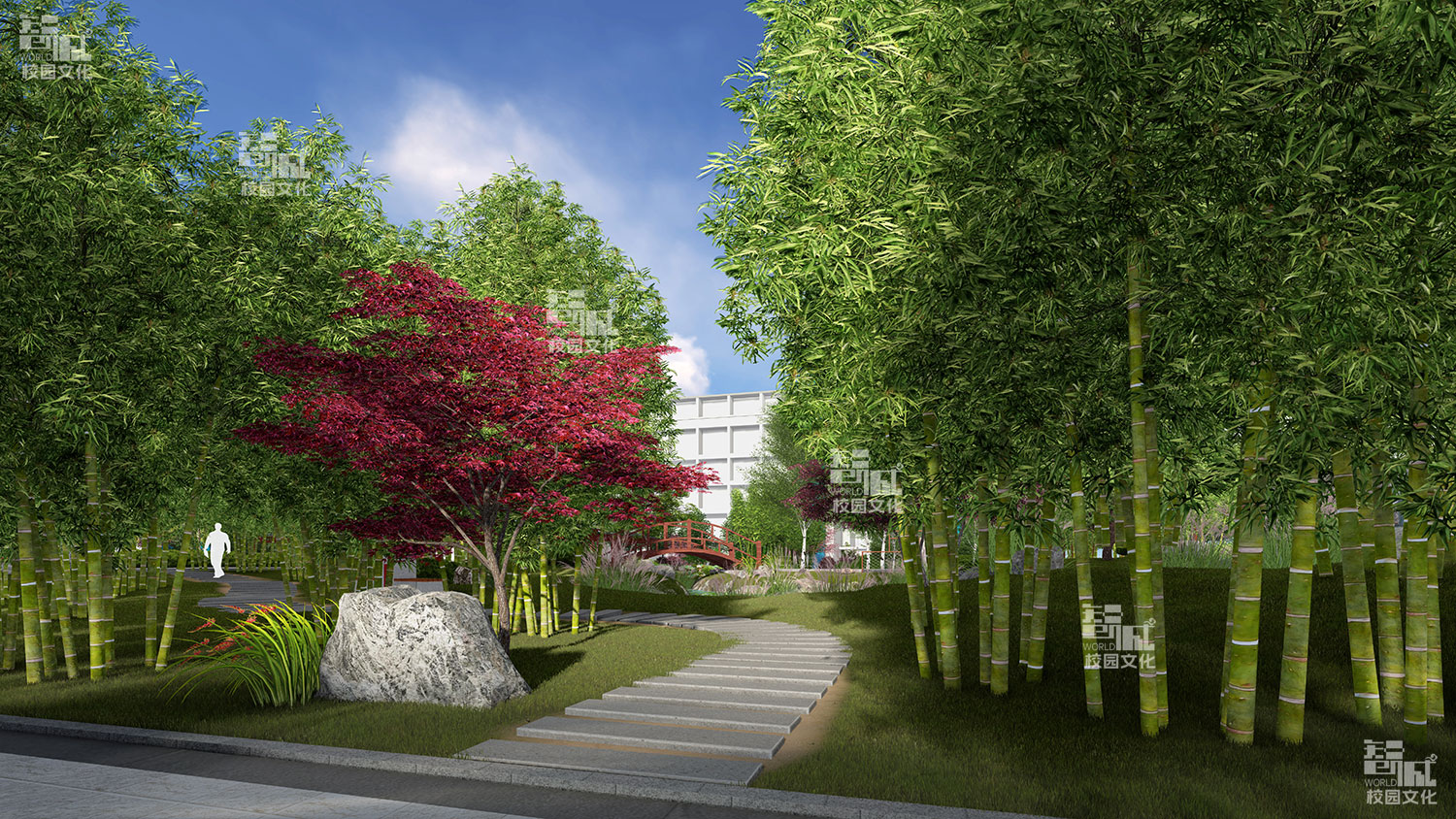 江苏省响水中学校园景观建设设计效果图