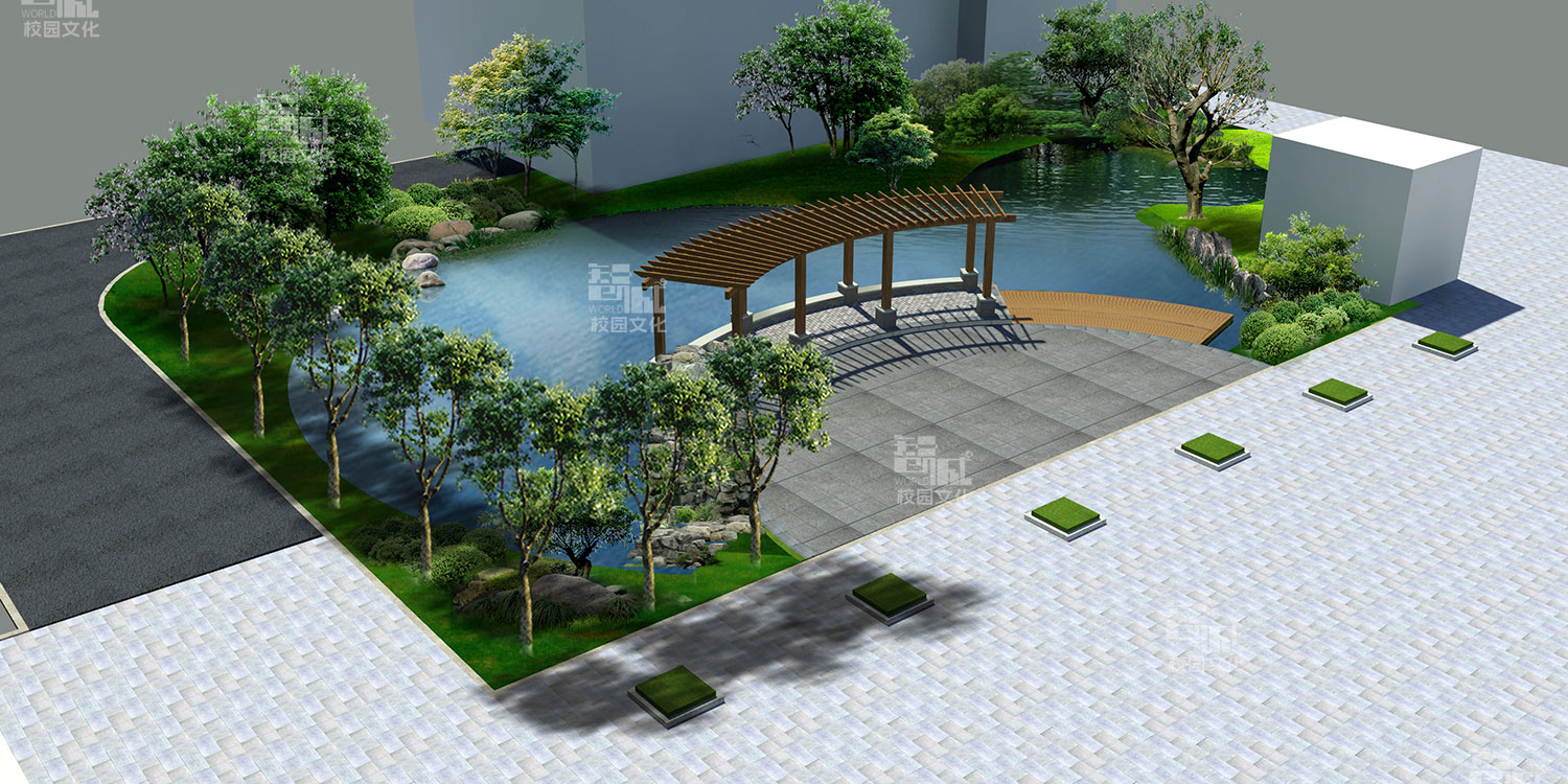 岳阳市岳州中学校园景观建设设计效果图