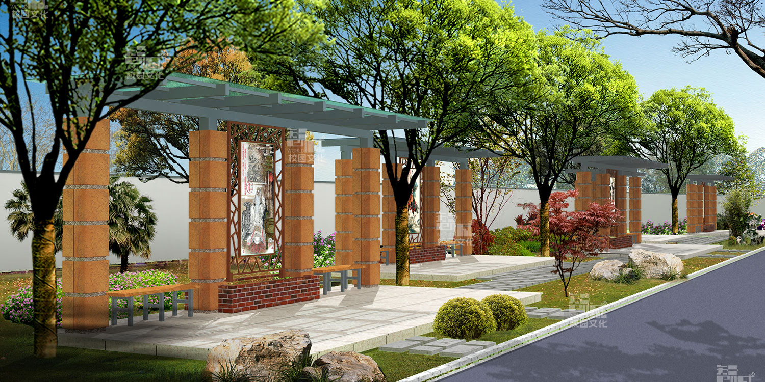 岳阳市岳州中学校园景观建设设计效果图