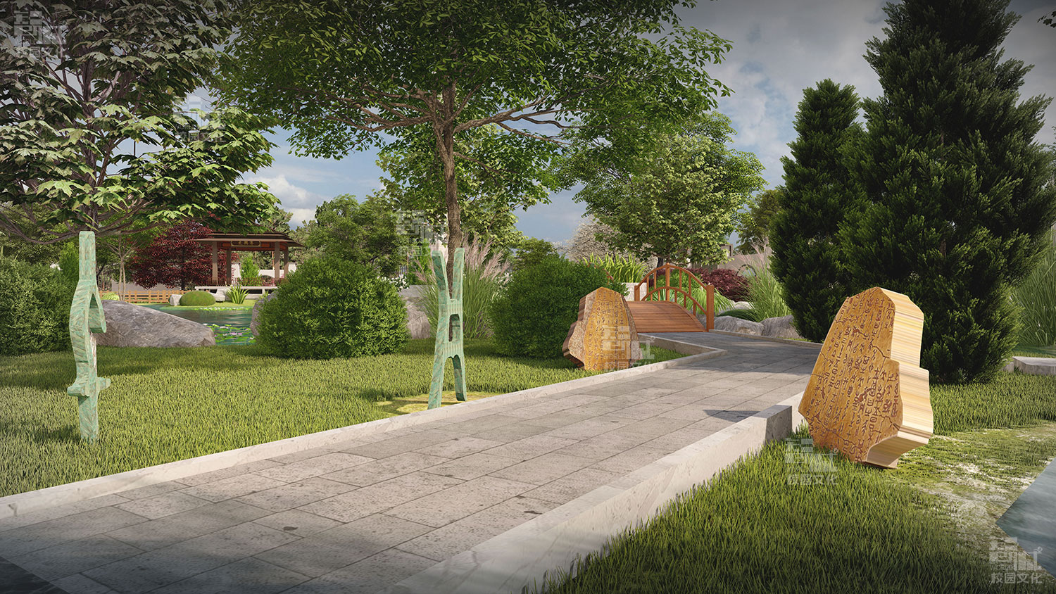 甘肃张掖中学中华文明园建设设计效果图