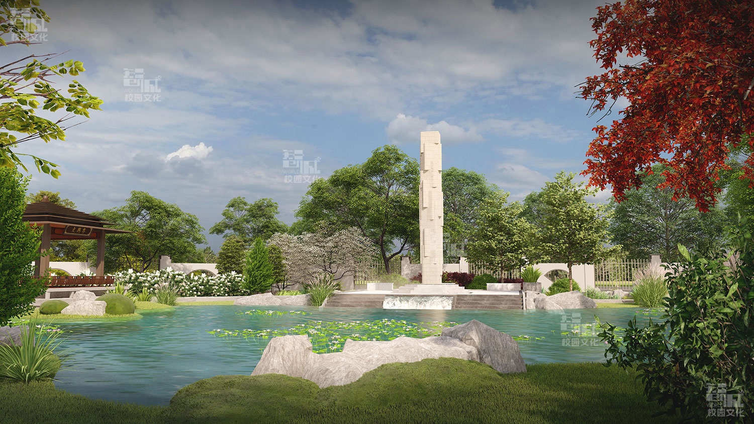 甘肃张掖中学中华文明园建设设计效果图