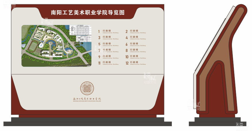 南阳工艺美术职业学院校园导视系统设计效果图