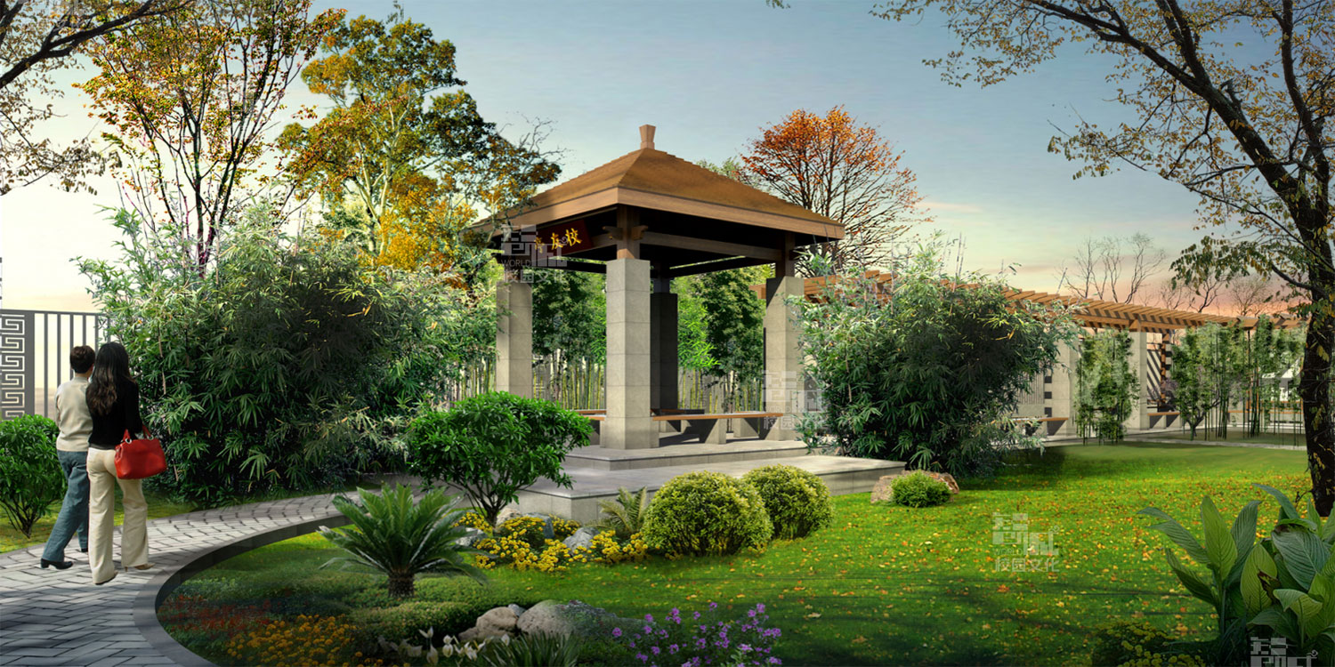 甘肃镇原中学校园景观建设设计效果图