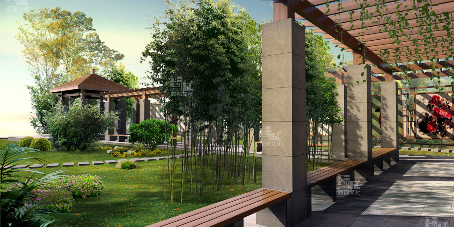 甘肃镇原中学校园景观建设设计效果图