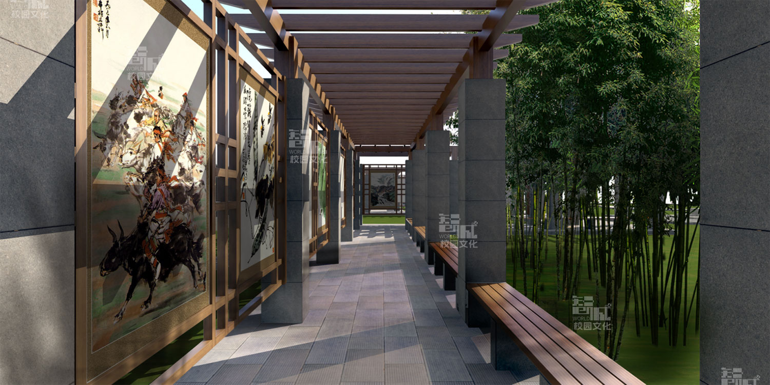 甘肃镇原中学校园景观建设设计效果图