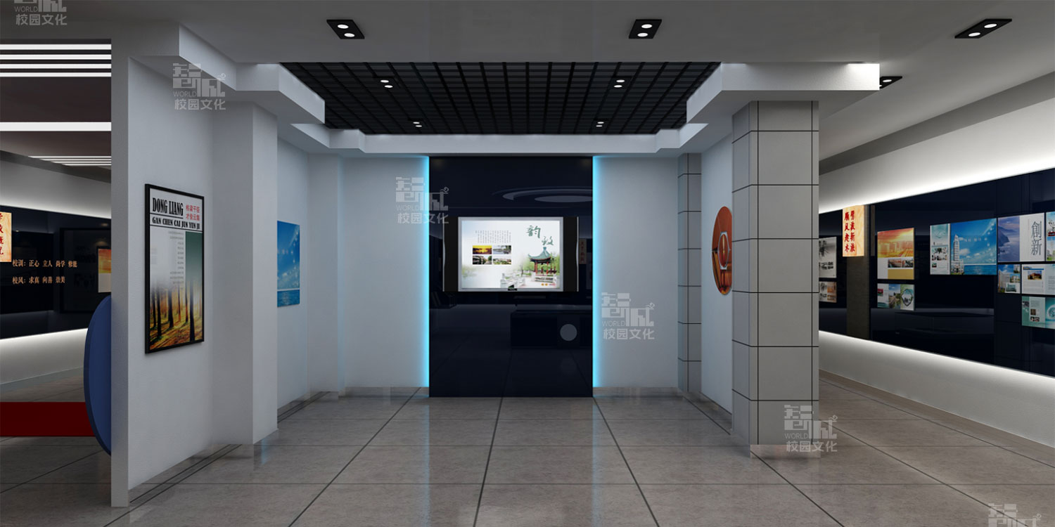 山东青岛市三十九中校史馆建设设计效果图